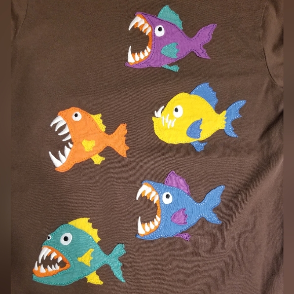 2013 euc Mini Boden boys 9-10 years piranha fish tee - Picture 2 of 10